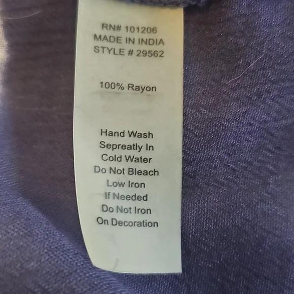 NWOT Soft Surroundings Tie Dye Short Sleeve Open blouse w Beaded Fringe. Large - Picture 13 of 13